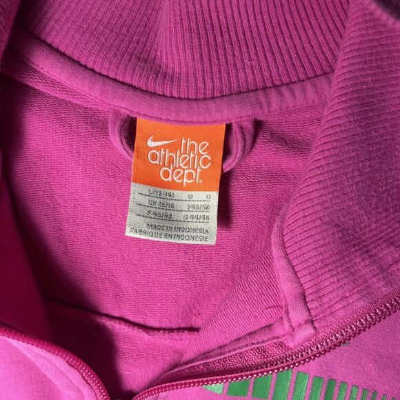 Nike Girls Pink Track Jacket Youth L (12-14) Logo Full Zip Y2K Retro Vintage - Picture 3 of 8